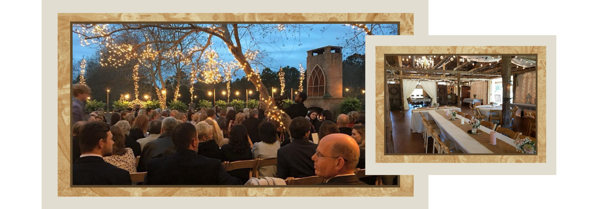 outdoor wedding ceremony and reception 